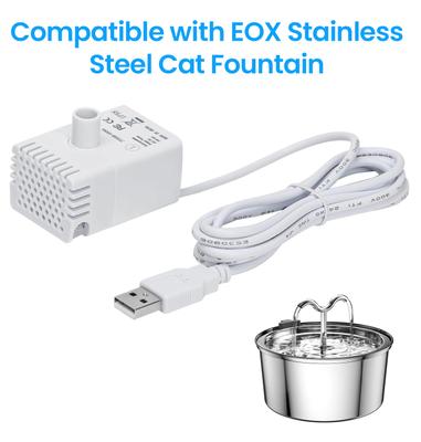 Show full view: EOX Cat Fountain Replacement Pump, Compatible with EOX Stainless Steel Cat Fountains, White, Small slide 5 of 5