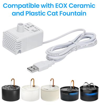 Show full view: EOX Cat Fountain Replacement Pump, Compatible with EOX Ceramic & Plastic Cat Fountains, White, Small slide 5 of 5