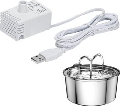 EOX Cat Fountain Replacement Pump, Compatible with EOX Stainless Steel Cat Fountains, White, Small