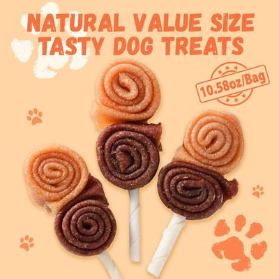 Show full view: Pawmate Chicken & Duck Roll & Rawhide Stick Dog Chews, 11-oz bag, 4 count slide 10 of 10