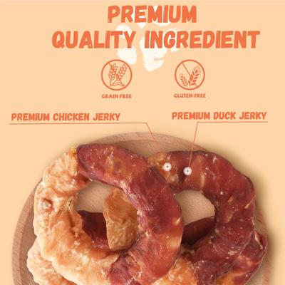 Show full view: Pawmate Chicken & Duck Wrapped Rawhide Donut Dog Chews, 11-oz bag, 4 count slide 6 of 10