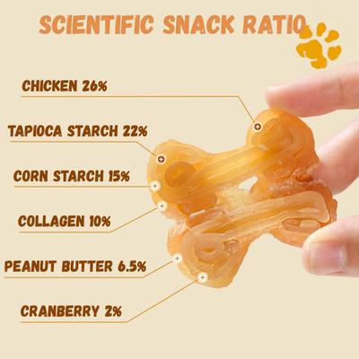 Show full view: Pawmate Chicken & 2.5-inch Peanut Butter Bones Dog Treats, 11-oz bag slide 3 of 10