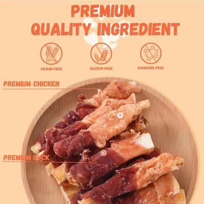 Show full view: Pawmate Chicken & Duck Wrapped Beef Cartilage Dog Chews, 11-oz bag slide 10 of 10