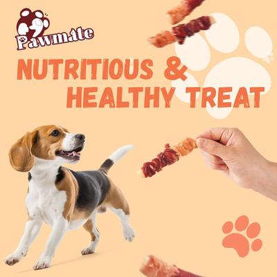 Show full view: Pawmate Chicken & Duck Wrapped Beef Cartilage Dog Chews, 11-oz bag slide 8 of 10