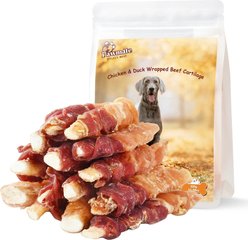 Pawmate Chicken & Duck Wrapped Beef Cartilage Dog Chews, 11-oz bag