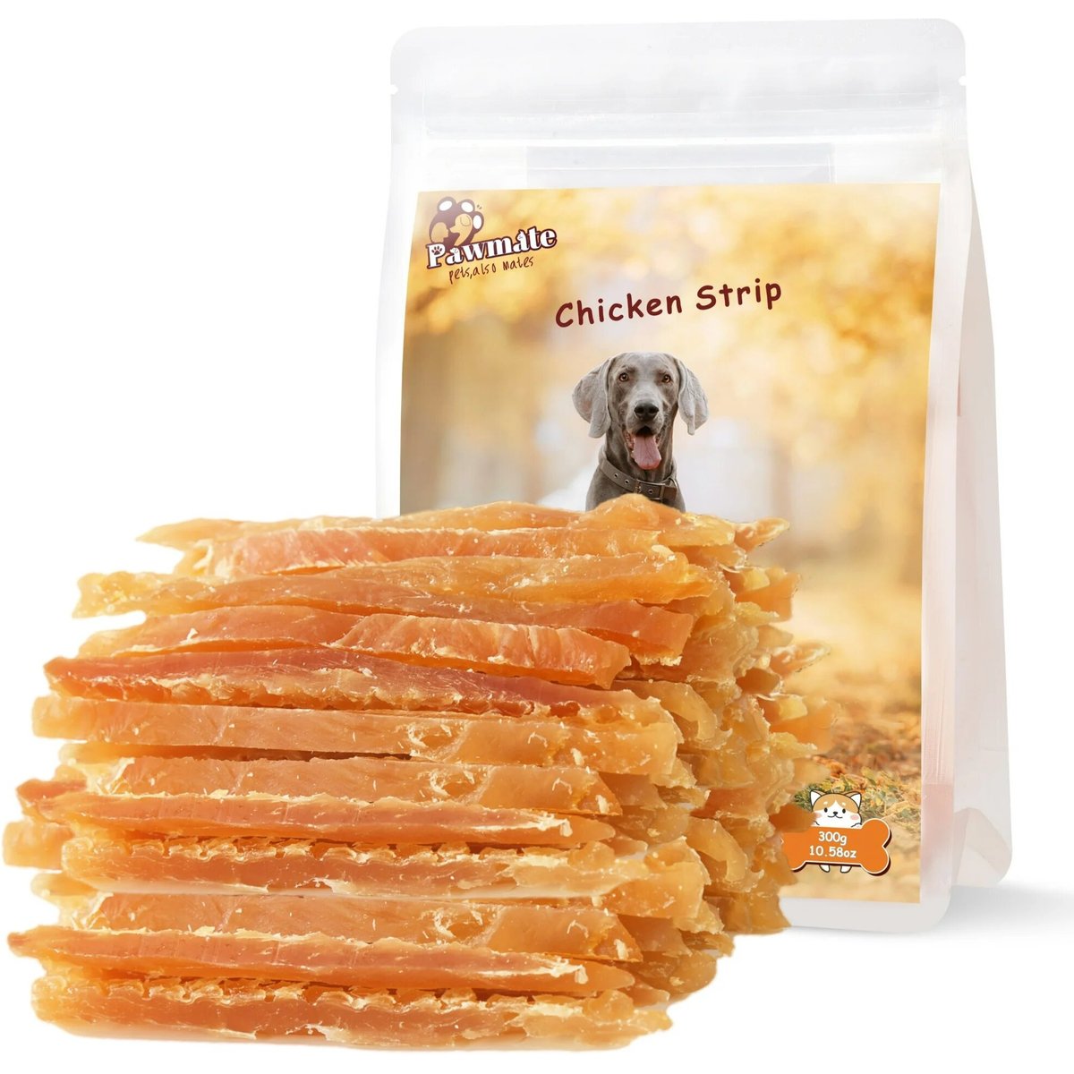 Pawmate Chicken Jerky Dog Treats, 11-oz bag