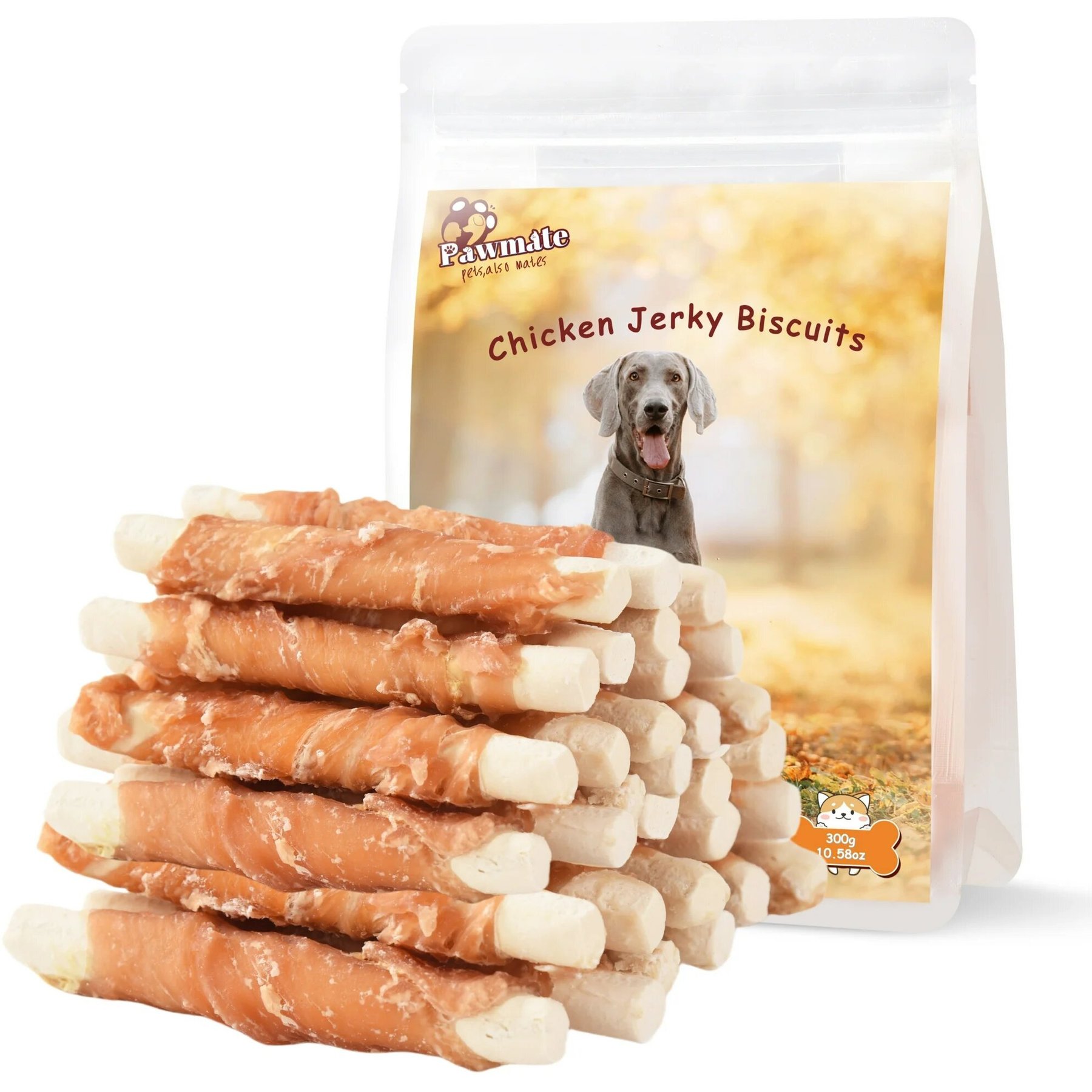 Pawmate Chicken Crunchy Jerky Dog Treats, 11-oz bag