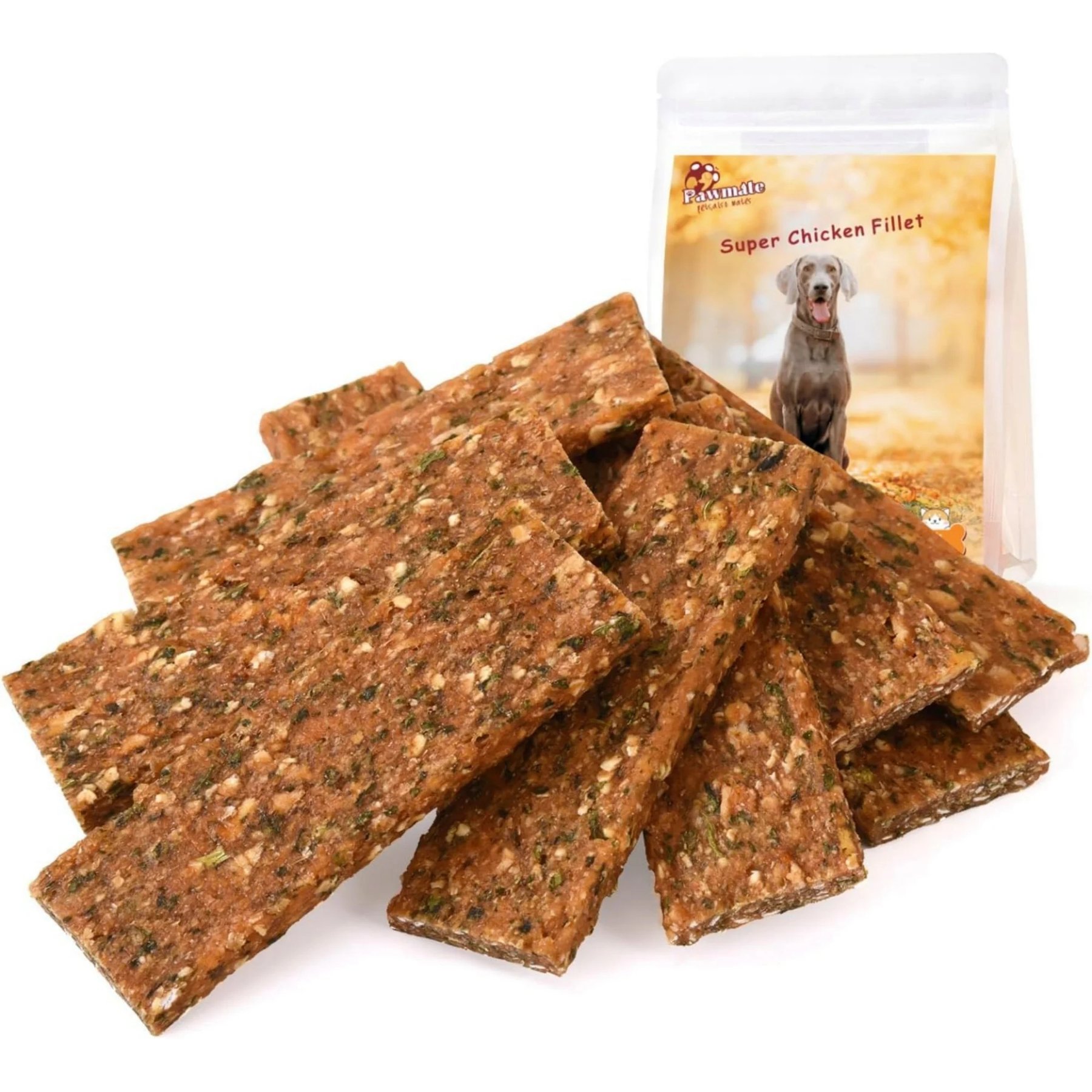 Pawmate Chicken Apple Jerky Dog Treats, 11-oz bag, 12 count