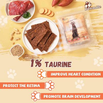 Show full view: Pawmate Beef Sweet Potato Jerky Dog Treats, 11-oz bag, 12 count slide 4 of 9