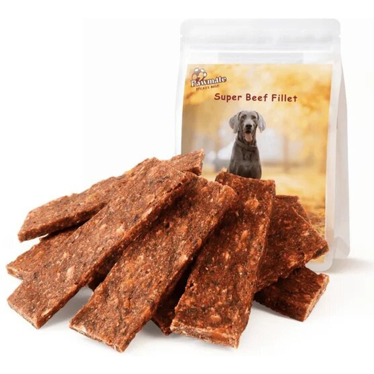 Pawmate Beef Sweet Potato Jerky Dog Treats, 11-oz bag, 12 count