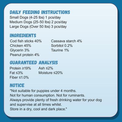 Show full view: Pawmate Chicken & Cod Sticks Dog Chews, 11-oz bag slide 3 of 9