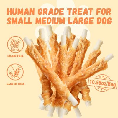 Show full view: Pawmate Chicken Wrapped Rawhide Sticks Dog Chews, 11-oz bag, 20 count slide 7 of 10