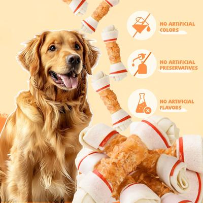 Show full view: Pawmate Teething Stick 6.5-inch Chicken Wrap Dog Chews, 11-oz bag, 4 count slide 6 of 10
