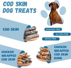 Pawmate Chicken Wrapped Cod Fish Skin Stick Dog Chews, 11-oz bag slide 2 of 8