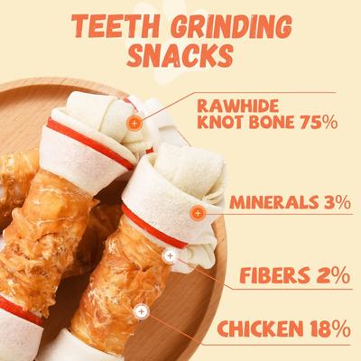 Show full view: Pawmate Teething Stick 6.5-inch Chicken Wrap Dog Chews, 11-oz bag, 4 count slide 5 of 10