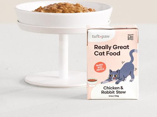 Show full view: tuft & paw Free Range Chicken & Rabbit Stew Wet Cat Food, 5.5-oz can, case of 12 slide 3 of 8