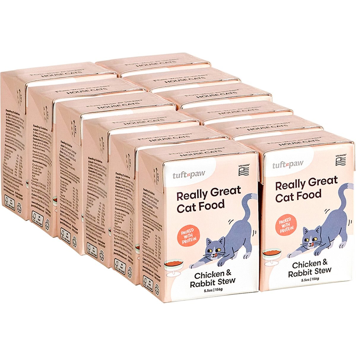 Tuft & Paw Really Great Cat Food Free Range Chicken & Rabbit High Protein Stew Wet Cat Food, 5.5-oz can, case of 12