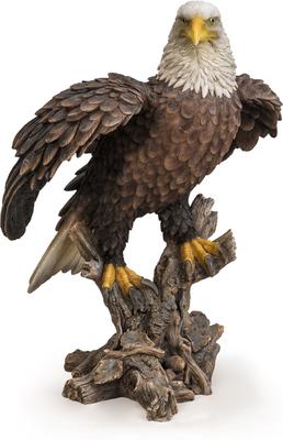Show full view: Hi-Line Gift 17.5-in Bald Eagle On Stump with Wings Out Statue Outdoor Decor slide 3 of 8