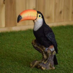 Hi-Line Gift 12-in Toucan On Stump Statue Outdoor Decor