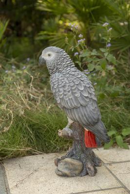 Show full view: Hi-Line Gift 15.04-in Grey Gabon Parrot On Stump Outdoor Decor slide 9 of 10