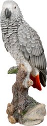 Hi-Line Gift 15.04-in Grey Gabon Parrot On Stump Outdoor Decor
