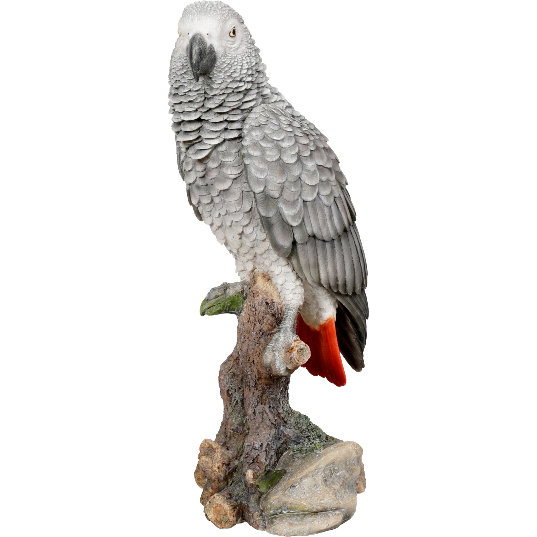 Hi-Line Gift 15.04-in Grey Gabon Parrot On Stump Outdoor Decor