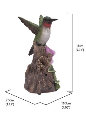 Show full view: Hi-Line Gift 5.91-in Motion Activated Singing Hummingbird On Foxglove Outdoor Decor slide 6 of 9