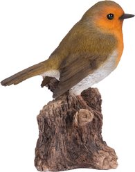Hi-Line Gift 5.31-in Motion Activated Singing Robin On Stump Outdoor Decor slide 2 of 8