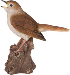Hi-Line Gift 6.38-in Motion Activated Singing Nightingale Standing On Stump Outdoor Decor slide 2 of 8
