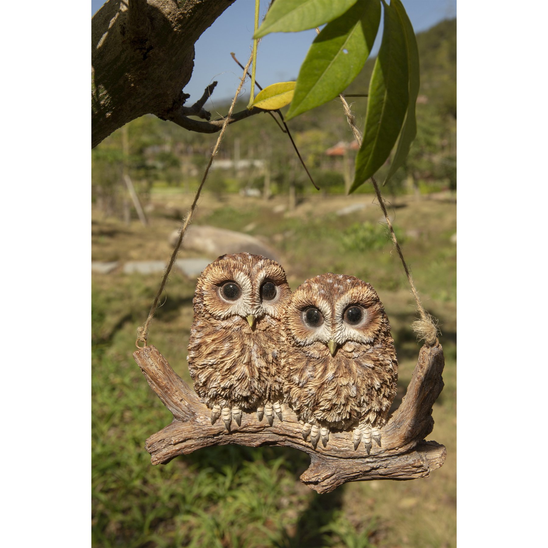Hi-Line Gift 4.72-in Hanging Baby Owlets On A Branch Outdoor Decor