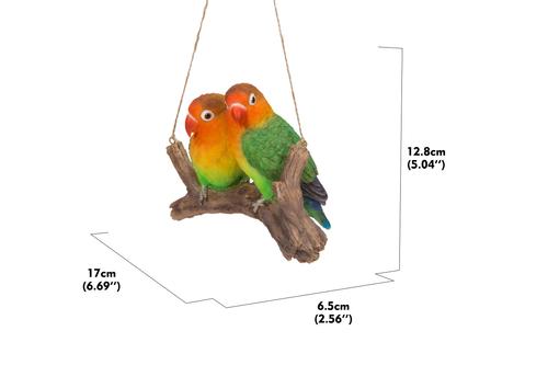 Show full view: Hi-Line Gift 5.04-in Hanging Parrots Lovebirds On A Branch Outdoor Decor slide 7 of 8