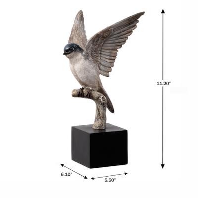 Show full view: Hi-Line Gift 11.2-in Swallow On Branch Lifelike Bird Resin Indoor Tabletop Decor slide 8 of 9