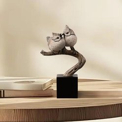 Hi-Line Gift 9.8-in Couple Crested Tit On Branch Lifelike Bird Resin Indoor Tabletop Décor slide 2 of 9