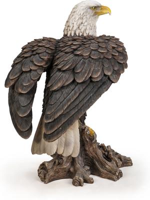 Show full view: Hi-Line Gift 17.5-in Bald Eagle On Stump with Wings Out Statue Outdoor Decor slide 6 of 8
