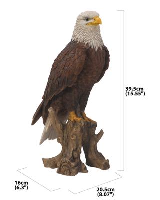 Show full view: Hi-Line Gift 15.5-in Bald Eagle On Stump Statue Outdoor Decor slide 6 of 6