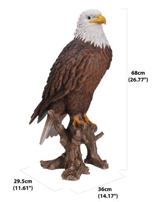 Show full view: Hi-Line Gift 26.8-in Bald Eagle On Stump Statue Outdoor Decor slide 6 of 6