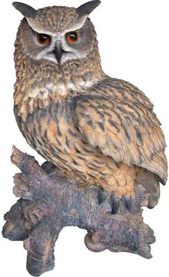 Show full view: Hi-Line Gift 23.5-in Eagle Owl On Stump Statue Outdoor Decor slide 4 of 6