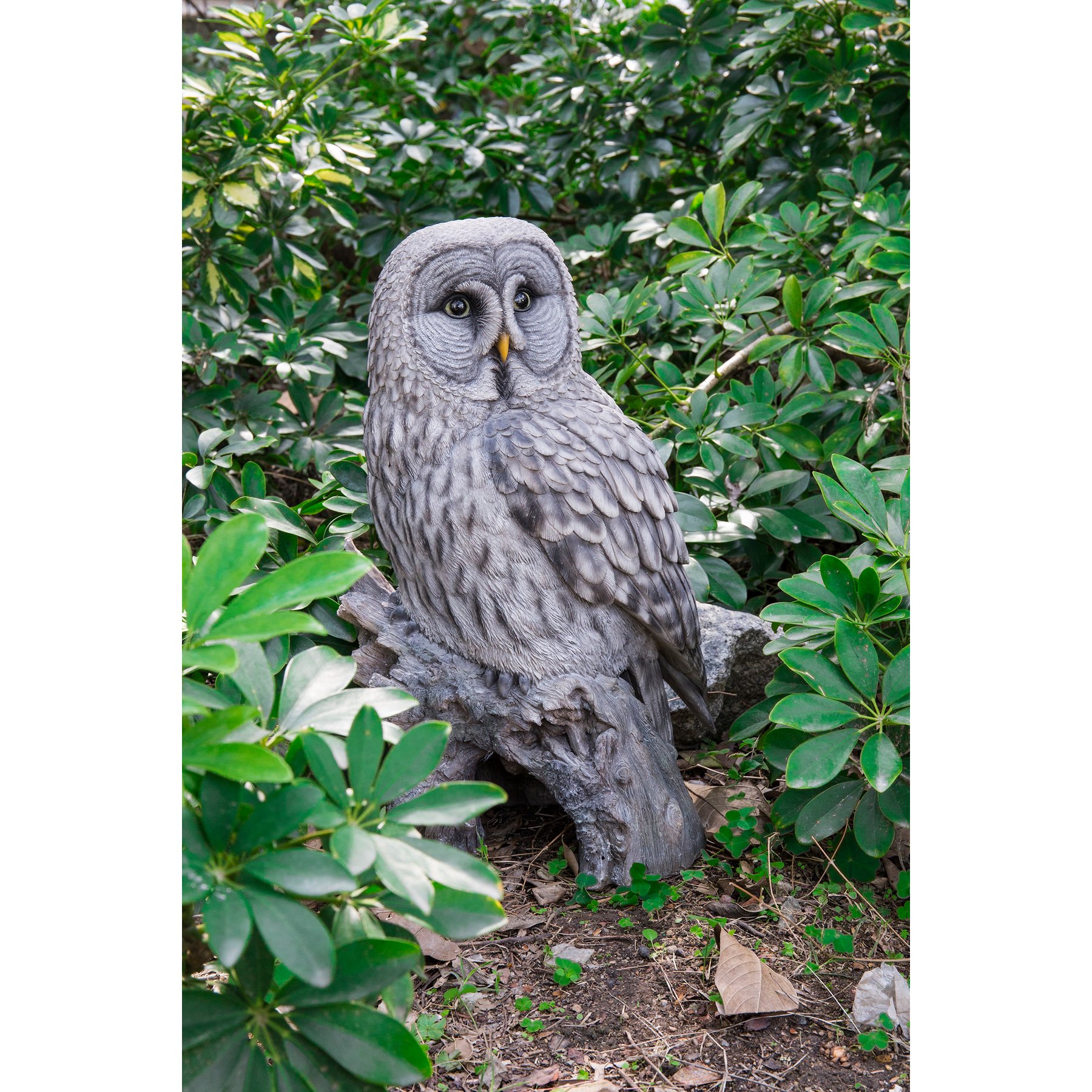 Hi-Line Gift 20.5-in Grey Owl On Stump Statue Outdoor Decor