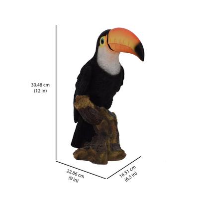 Show full view: Hi-Line Gift 12-in Toucan On Stump Statue Outdoor Decor slide 7 of 7