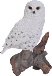 Hi-Line Gift 13-in Snowy Owl On Stump Outdoor Decor