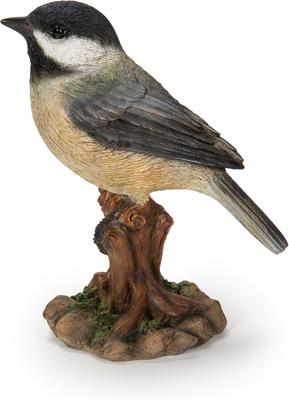 Show full view: Hi-Line Gift 5.43-in Chickadee Peeking On Stump Garden Statue Outdoor Decor slide 3 of 7