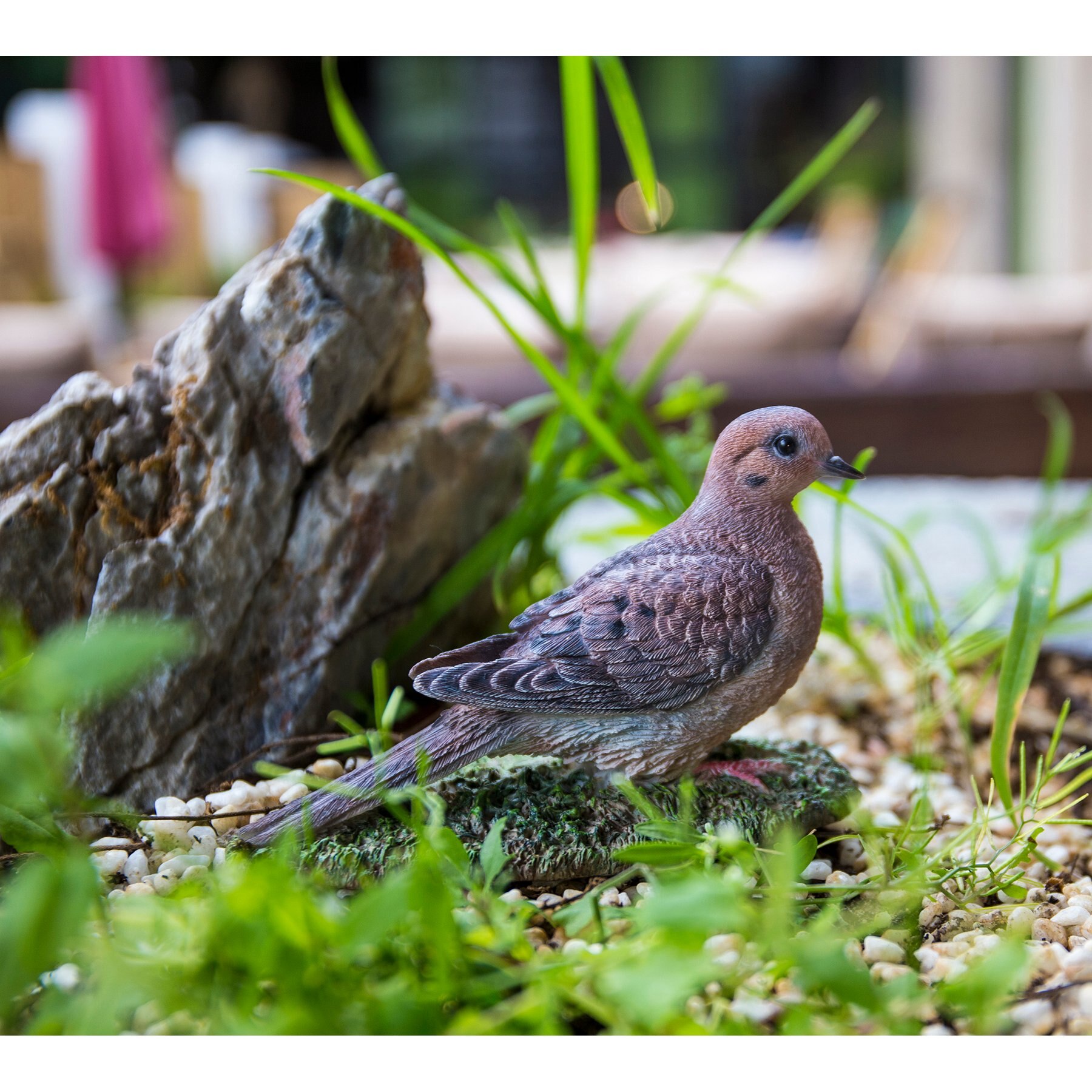 Hi-Line Gift 3.35-in Mourning Dove On Grass Garden Statue Outdoor Decor