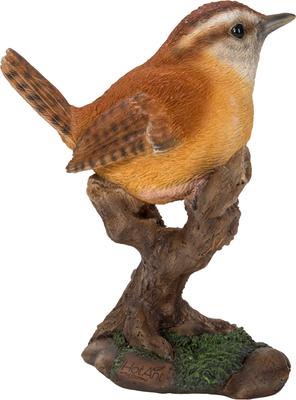 Show full view: Hi-Line Gift 4.92-in Carolina Wren On Stump Garden Statue Outdoor Decor slide 5 of 7