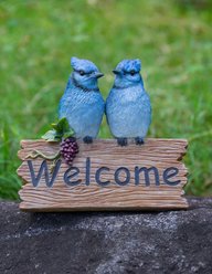 Hi-Line Gift 6.3-in Blue Jays Welcome Sign Outdoor Decor