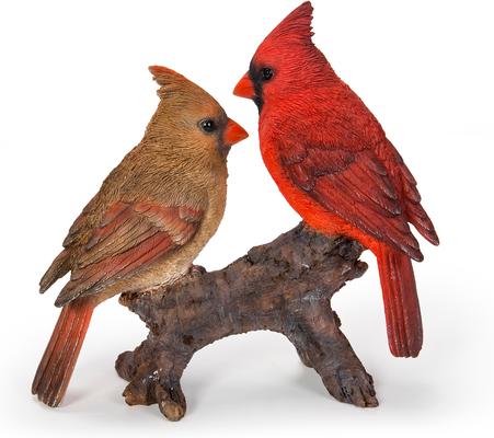 Show full view: Hi-Line Gift 6.1-in Cardinal Couple On Stump Garden Statue Outdoor Decor slide 4 of 7
