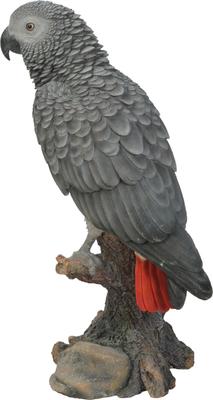 Show full view: Hi-Line Gift 15.04-in Grey Gabon Parrot On Stump Outdoor Decor slide 3 of 10