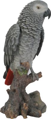 Show full view: Hi-Line Gift 15.04-in Grey Gabon Parrot On Stump Outdoor Decor slide 5 of 10
