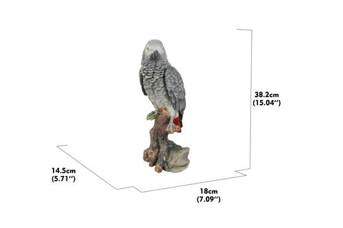 Show full view: Hi-Line Gift 15.04-in Grey Gabon Parrot On Stump Outdoor Decor slide 8 of 10
