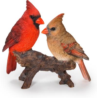 Show full view: Hi-Line Gift 6.1-in Cardinal Couple On Stump Garden Statue Outdoor Decor slide 2 of 7