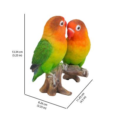 Show full view: Hi-Line Gift 5.25-in Lovebird Parrots On Branch Outdoor Decor slide 6 of 6